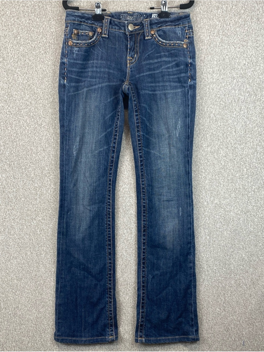 Miss Me Womens 28 Mid-Rise Bootcut Jeans JP4896 Flap Pocket Western Cowgirl